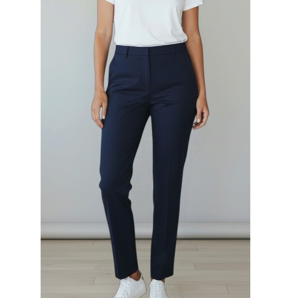 Talbots Women 16P Navy Straight Leg Chino Old Money Quiet Luxury Business Casual